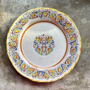 Vintage Hand Painted Italian Merdiana Ceramiche “Dueling Dragons” Plates